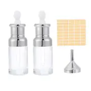 1.7 oz Clear Eye Dropper Bottle for Essential Oils, High Flat Caps, Silver