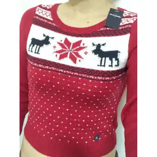 美國 Abercrombie & Fitch kids moose intarsia sweater 女麋鹿毛衣XL號