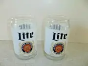 2 MILLER LITE BEER A FINE PILSNER BEER GLASS SHAPED LIKE A CAN PLUS 40+ COASTERS