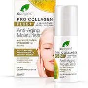Dr Organic Pro Collagen Plus Probiotic, Hyaluronic Acid, Biotin, Healthy-Aging, Wrinkles, Dry & Sensitive Skin , Natural, Vegetarian, Cruelty-Free, Paraben & SLS-Free, Organic, 50ml, Packaging may vary