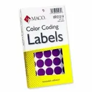 MACO Purple Round Color Coding Labels, 3/4" Diam, 1000 Per Box (MR1212-14)