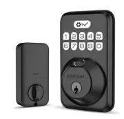 DEFIANT Electronic Deadbolt Matte black With Biometric Fingerprint Keypad Keys