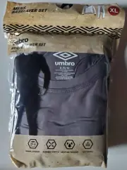 Umbro Mens Base Layer Set - Top & Pants Gray XL (Extra Large) - NEW