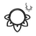 Piercing Ring Segment Titanium Black Hearts Beaded ( Ear, Daith , Septum)