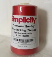 RED Simplicity Overlocker / Sewing Thread 5000m, 100% Spun Polyester