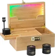 MKQ Bamboo Decorative Box with Combination Lock for Home (Bamboo)