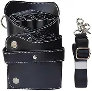Hairdresser Scissors Bag, Hair Tool Bag Faux Portable Hairdresser Bag with Waist Shoulder Barber Belt, Leather Hairdre Salon