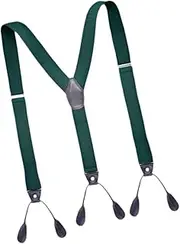 [Frediuo] Y Back Adjustable Elastic Suspenders, Button End Suspenders for Shirts Tuxedos