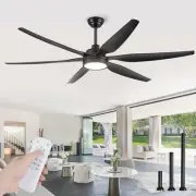 66 inch Large LED Ceiling Fans with Lights and Remote, Indoor/Outdoor Noisele...