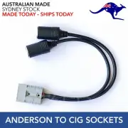 2x Cigarette Sockets to 50 Amp Anderson Plug 12 Volt Caravan 4WD 30cm