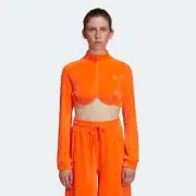 Adidas JEREMY SCOTT VELOUR TRACK TOP Cropped Sweat Shirt Jacket Womens sz M nwt