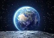 LYWYGG 7X5FT Universe Backdrop Outer Space Earth Surface Photography Backdrops Planet Stars Footprints Kids Astronaut Party Background Birthday Baby Shower Decor Newborn Photo Studio Props CP-415