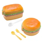 Bento Box Kids Hamburger Food Container With Spoon Leakproof Lunch Container