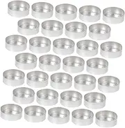 SEWACC 50Pcs Aluminum Tealight Holder Metal Candle Cup Cases for DIY Candle Making for Storage and Crafts Lightweight Design for Tea Lights and More