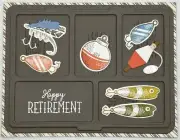 Stampin' Up! Fishing Lures Tackle Box Retirement Card w/Envelope, Die Cuts