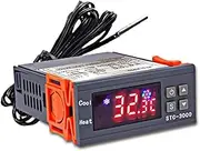 Stc-3000 Digital Tempe Ure Switch Controller ℃ ℉ Display Heating Cooling Relay Ntc Sensor Temp Control Tat for Freezer Fridge Ching 12V