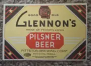 Glennon's Pilsner Beer from Pittston Brewing Corp of Pittston PA