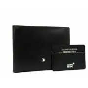 Montblanc Meisterstuck Leather Bifold Wallet Billfold Men'S Black Fb1379 Black L
