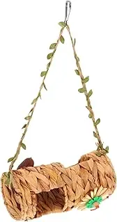 Parakeet Hanging Swing Hamster Tunnel Hammock Bird Foraging Toy Pet Cage Nest Bed
