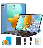 SUAAT 10.1 inch Tablet Android 14 Tablet with Octa-core, 1280x800 IPS HD Touch.