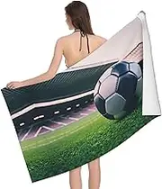 YANYU Soccer Ball Print Large 52 x 32 in Bath Towel Highly Absorbent Quick Dry Versatile Bathroom Towel