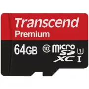 For Galaxy A15/A14 Transcend 64GB Memory Card High Speed MicroSD Class 10