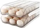 Egg Holder , Automatically Rolling Egg Storage Container for Refrigerator,Large