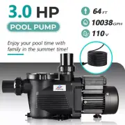 Pool Pump 3.0HP 110V Single Speed Super Water Pump for Inground Pools USA STOCK