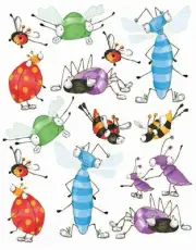 28 Rubber Stickers Insect Bug Decals 4 Glass Mirrors Plastic Tile Cars IdeaStix