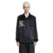 [MAHARISHI] Crow and Heron Camp Collar Shirt Black