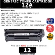 12x Generic Toner Q2612A 12A For HP LaserJet M1319f 1010w 1012 1018s 1022nw