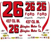 #26 Darel Dieringer Abingdon 1/64th Scale Nascar Waterslide Nascar Decals