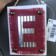 Ganz Rustic Christmas Initial Ornament "E" Metal & Wood New Initial Monogram