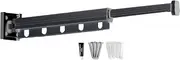 Clothes Drying Rack, Wall Mounted Clothes Rack, Sturdy Foldable and Retractable Clothes Airer, Wall Hanger for Drying Clothes, Wall Drying Rack for Laundry Room Organization