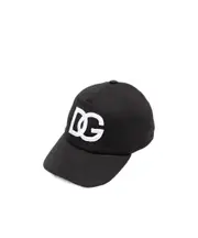Dolce Gabbana Kids Logo Embroidered Baseball Cap Black