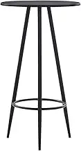 vidaXL Modern Bar Table - Compact Size - with Durable MDF Tabletop and Sturdy Steel Legs - Ideal for Small Spaces - Stylish Black Color