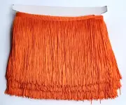 10 yards of 6" 15cm long Orange Chainette Fringe Dance Costume Lamp Trim