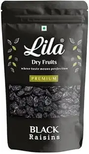 Green VELLY Indian LILA Dry Fruits Premium Afghani Seedless Black Raisins 250 g | Kali Kishmish | Munakka Dry Fruits | Delicious & Healthy Snack | High in Antioxidants, Naturally Sweet & Tasty