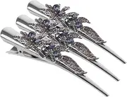 [VALICLUD] 3pcs Vintage Rhinestone Metal Hair Clips Set Barrettes for Women Retro Style Hair Accessories Strong Grip Design for