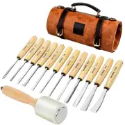 Wood Carving Tools Set of 12 Chisels With Large Leather Case,Wood Carving Kit...