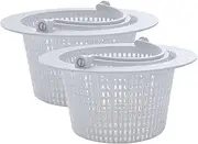 Pool Strainer Basket - Strainer Basket for Pool | 2X Filter Tools for Remove Debris Cleaning Drain Cleanout Leaves Spa Patio Garden
