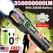 35000000Lumens LED High Powerful Flashlight Super Bright USB Rechargeable Torch