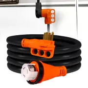 15Ft 125/250V 50A RV Power Extension Cord NEMA 14-50P/SS2-50R Twist Lock ETL