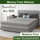 Sweetlove Mattress Queen Double King Single Bed Orthopedic Memory Foam EuroTop