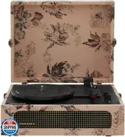 Crosley CR8017B-FL Voyager Vintage Portable Vinyl Record Player Turntable wit