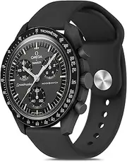 [Meliya] Bands for Moonswatch Watch, Soft Silicone Strap Compatible with Omega X Swatch Moonswatch Speedmaster/Rolex/SEIKO 20mm Watch, Swatch Omega Moonswatch Speedmaster Watch Replacement Band for