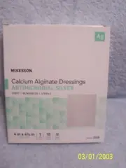 6 Pieces McKeeson Calcium Alginate Dressings Antimicrobial Silver Exp 12/05/24