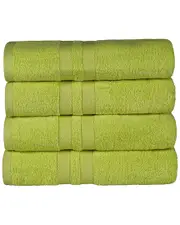 Superior Cotton Highly Absorbent Solid 4Pc Quick-Drying Bath Towel Set