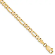 7 Inch 10K 4mm Concave Figaro Chain