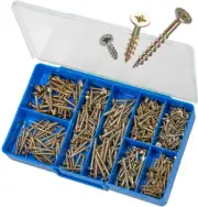 Pozi Drive Chipboard Screws 6G-10G Assortment Kit 400Pcs Gamer HAK22